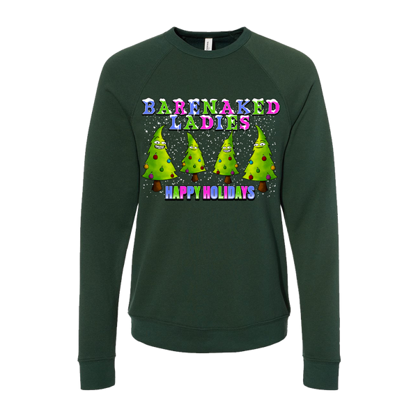 BNL Happy Holidays Trees Green Crewneck