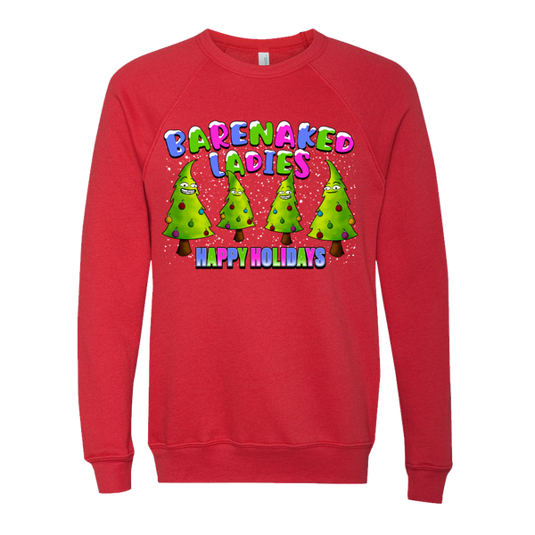 BNL Happy Holidays Trees Red Crewneck Sweatshirt