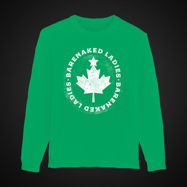 Maple Leaf Long Sleeve Green Shirt